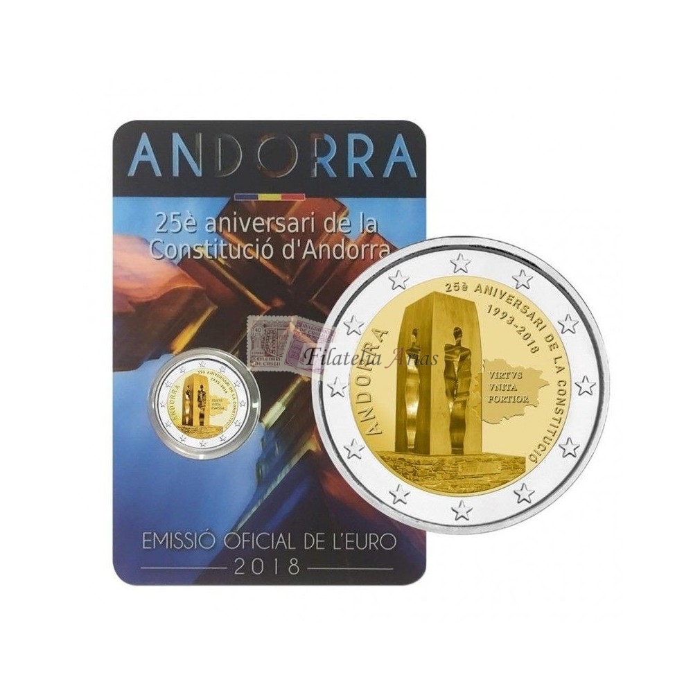 2€ 2018 Andorra - 25º aniv. Constitución