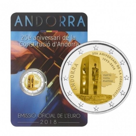 2€ 2018 Andorra - 25º aniv. Constitución