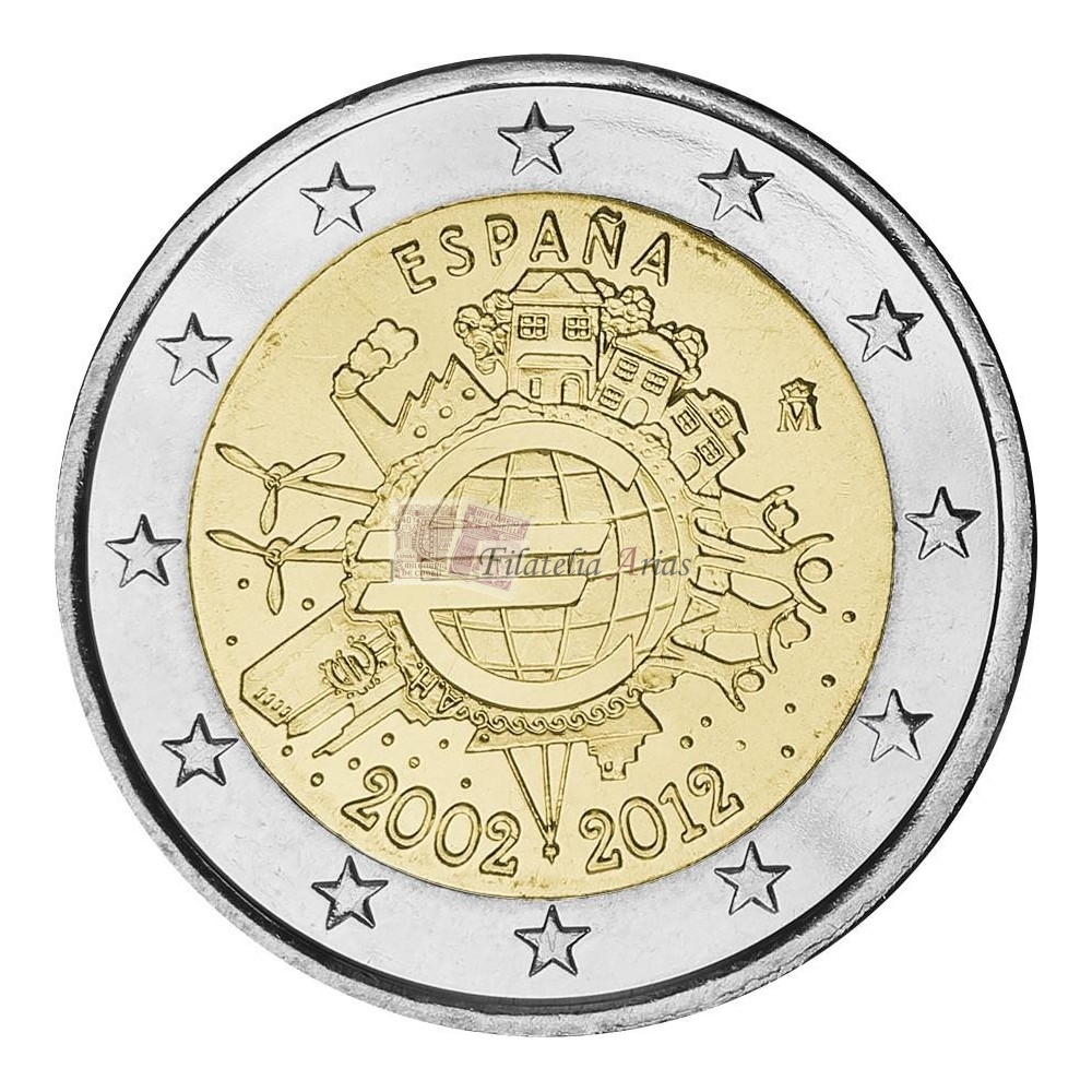 2€ 2012 España - 10ª Ani. Euro