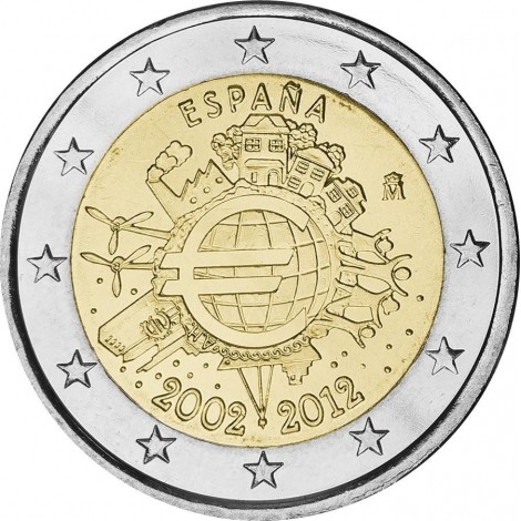 2€ 2012 España - 10ª Ani. Euro