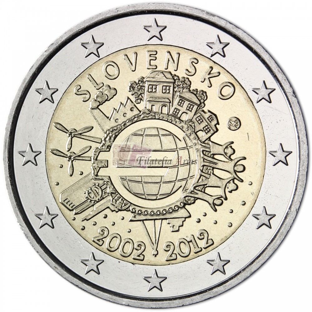 2€ 2012 Eslovaquia - Diez años del Euro