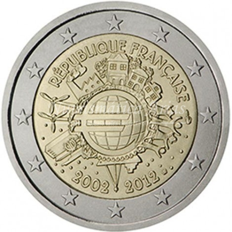 2€ 2012 Francia - Diez años del Euro