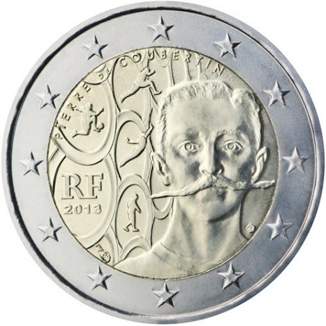 2€ 2013 Francia - Pierre de Coubertin