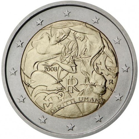 2€ 2008 Italia - Derechos Humanos