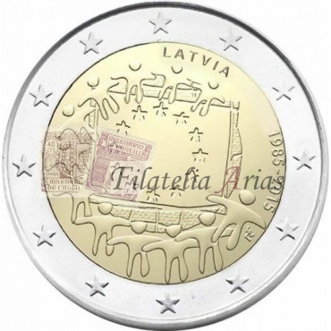 2€ 2015 Letonia - Bandera Europea
