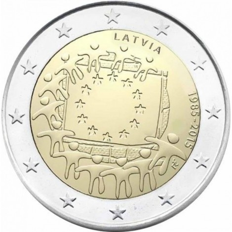 2€ 2015 Letonia - Bandera Europea