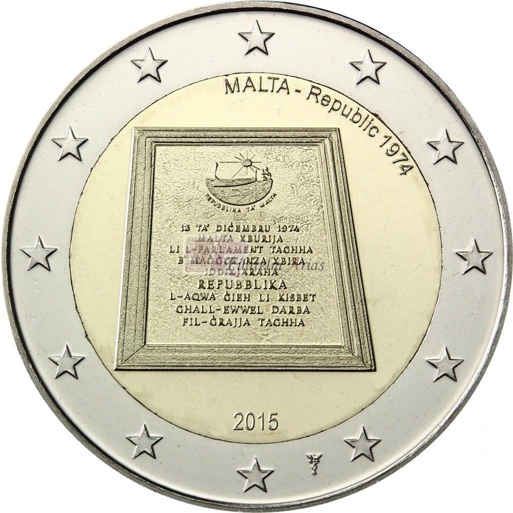 2€ 2015 Malta - 1974 República