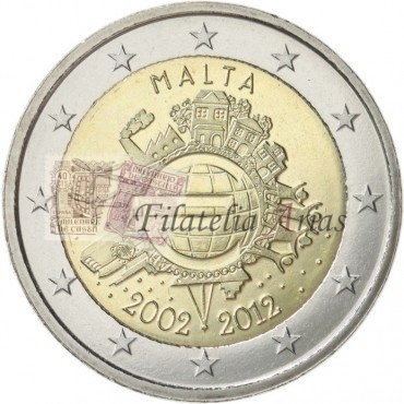 2€ 2012 Malta - Diez años del Euro