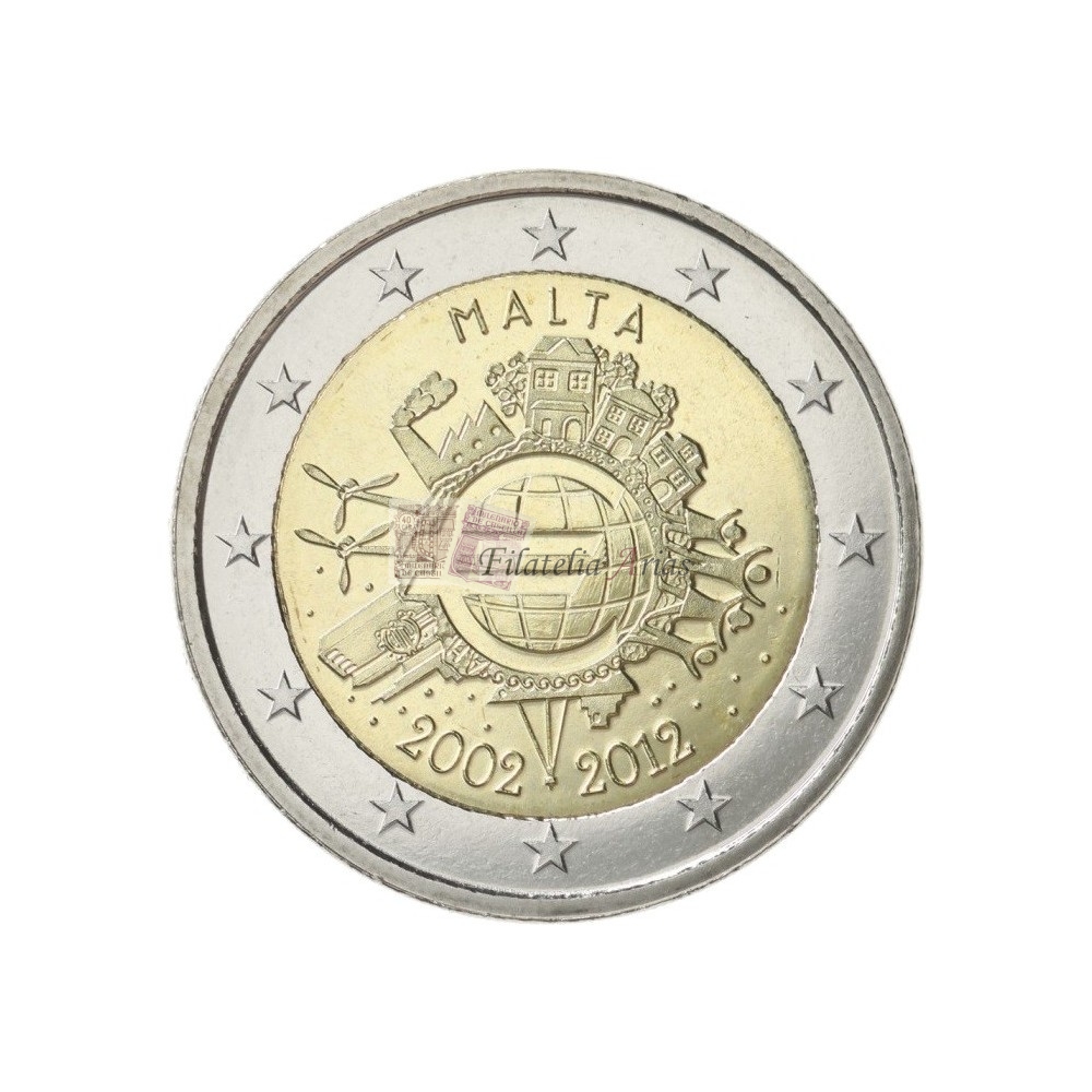 2€ 2012 Malta - Diez años del Euro