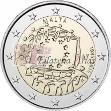 2€ 2015 Malta - XXX Aniversario de la Bandera Europea