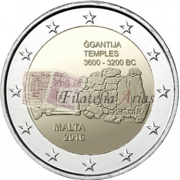 2€ 2016 Malta - Templo GGANTIJA