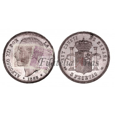 Alfonso XII. 5 pesetas. 1885*86