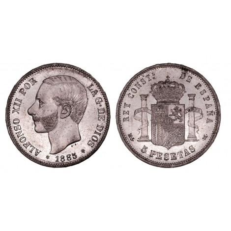 Alfonso XII. 5 pesetas. 1885*86
