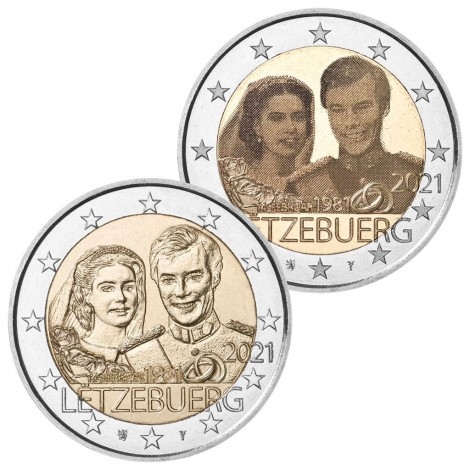2€ 2021 Luxemburgo - Matrimonio (2 uds.)