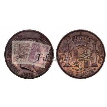 Isabel II. 10 reales. 1864. Madrid.