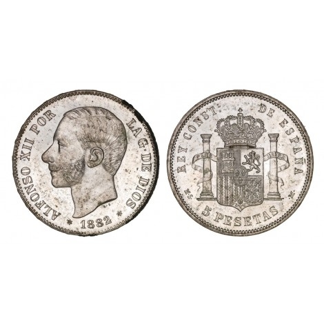 Alfonso XII. 5 pesetas. 1882/1*81