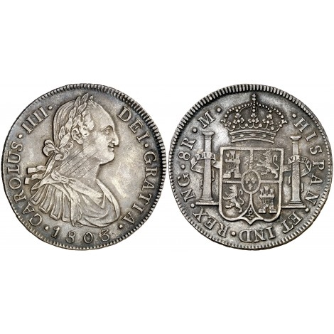 Carlos IV. 8 reales. 1803. Guatemala.
