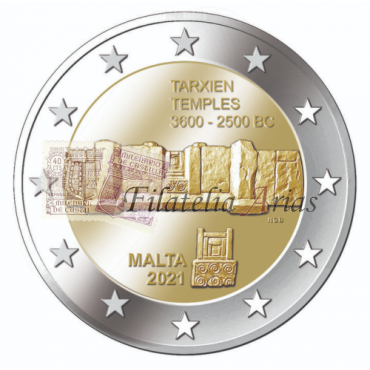 2€ 2021 Malta - Templos de Tarxien.
