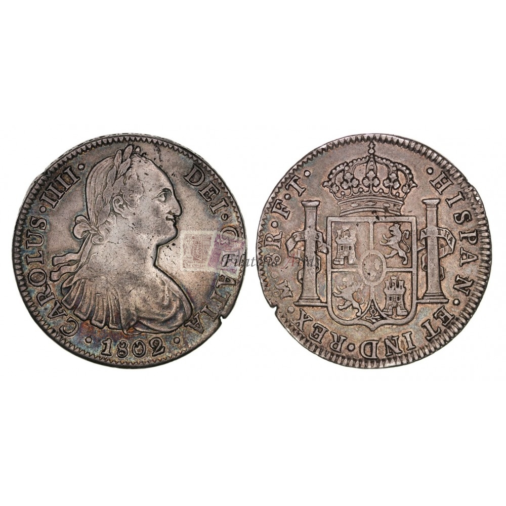 Carlos IV. 8 reales. 1802. México. Ensayador FT. MBC-