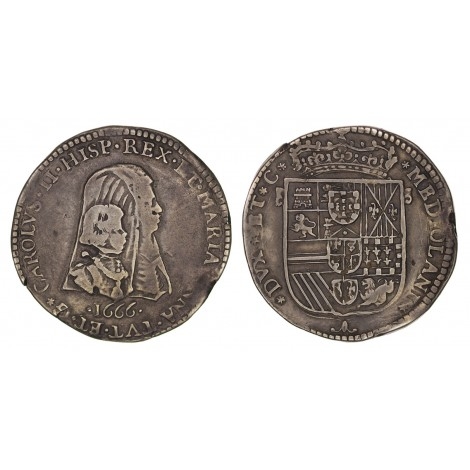 Carlos II. 1/2 Felipe. Milán. 1666