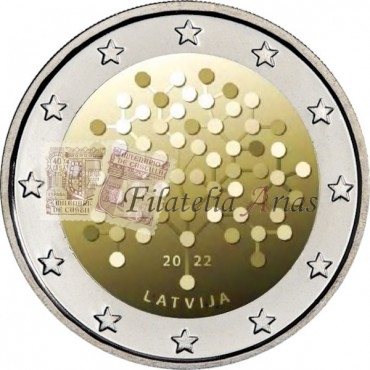 2€ 2022 Letonia - Banco nacional