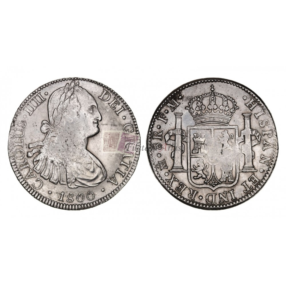 Carlos IV. 8 reales. 1800. México. Ensayador FM. MBC+