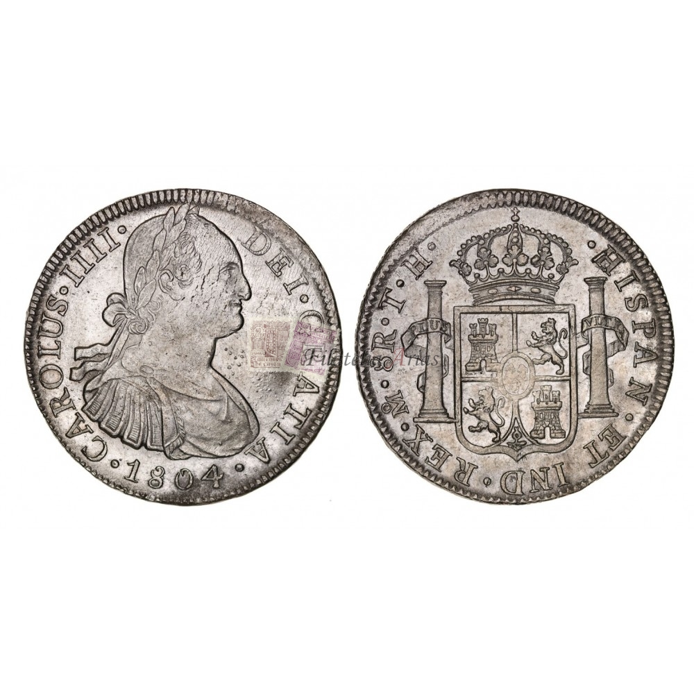 Carlos IV. 8 reales. 1804. México. Ensayador TH. EBC+