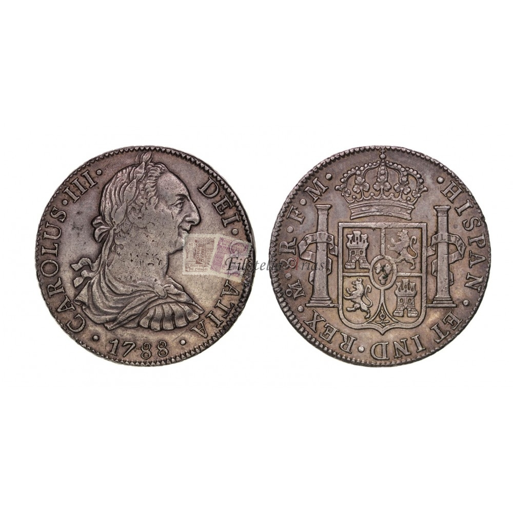 Carlos III. 8 reales. 1788. México. Ensayador FM. EBC-