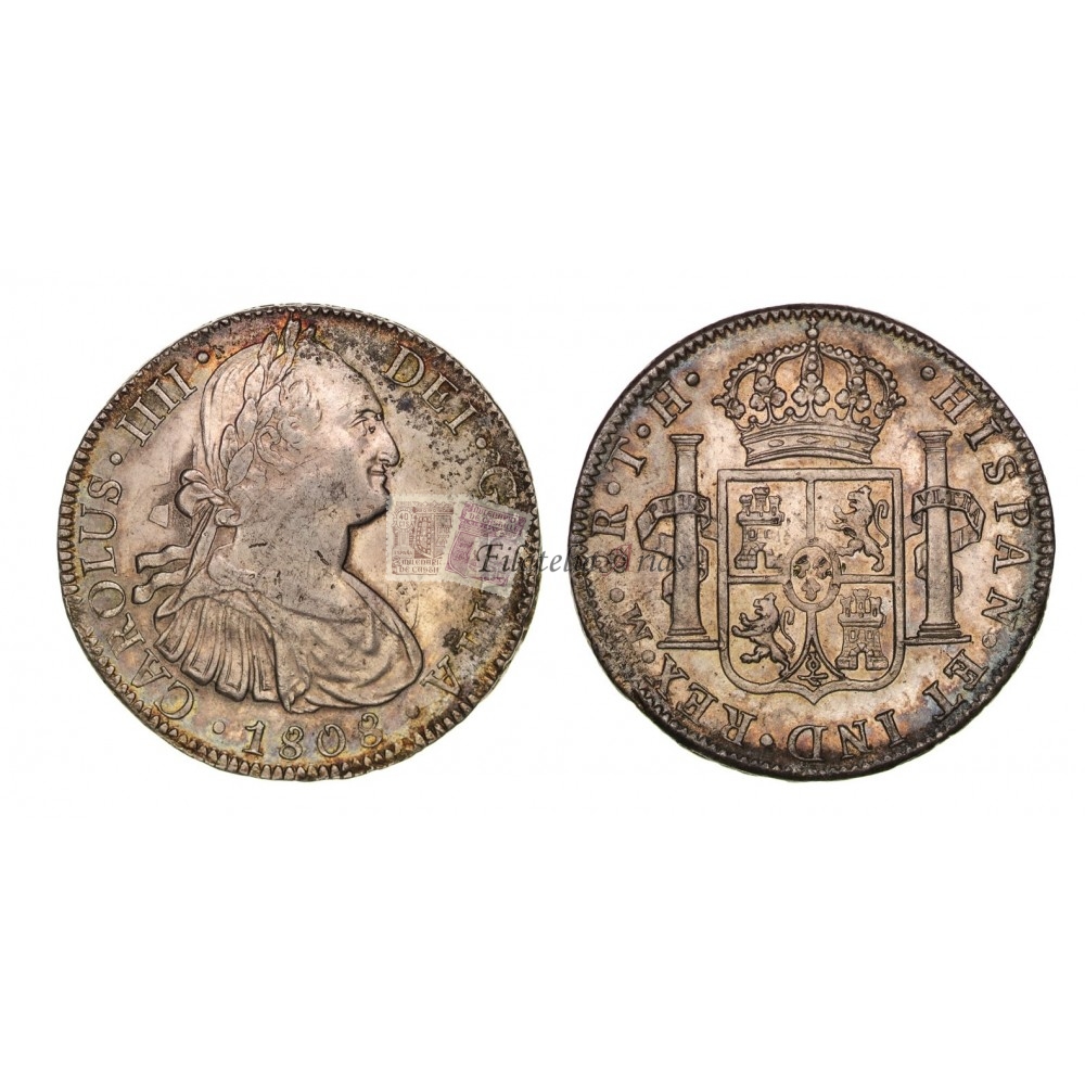 Carlos IV. 8 reales. 1807. México. Ensayador TH. EBC-