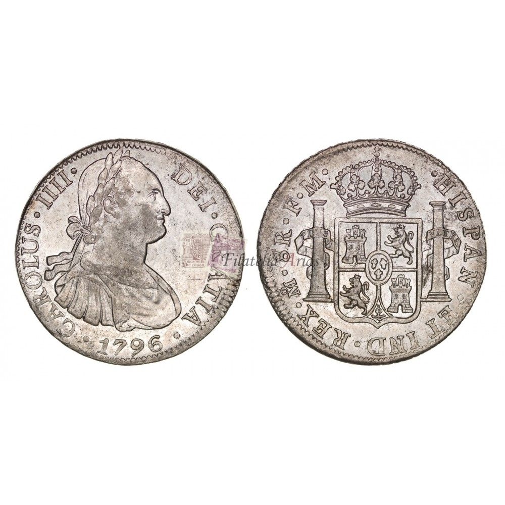 Carlos IV. 8 reales. 1796. México. Ensayador FM. EBC-