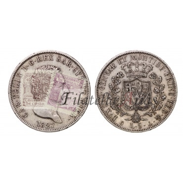 Cerdeña. 5 Liras. 1827. Génova.