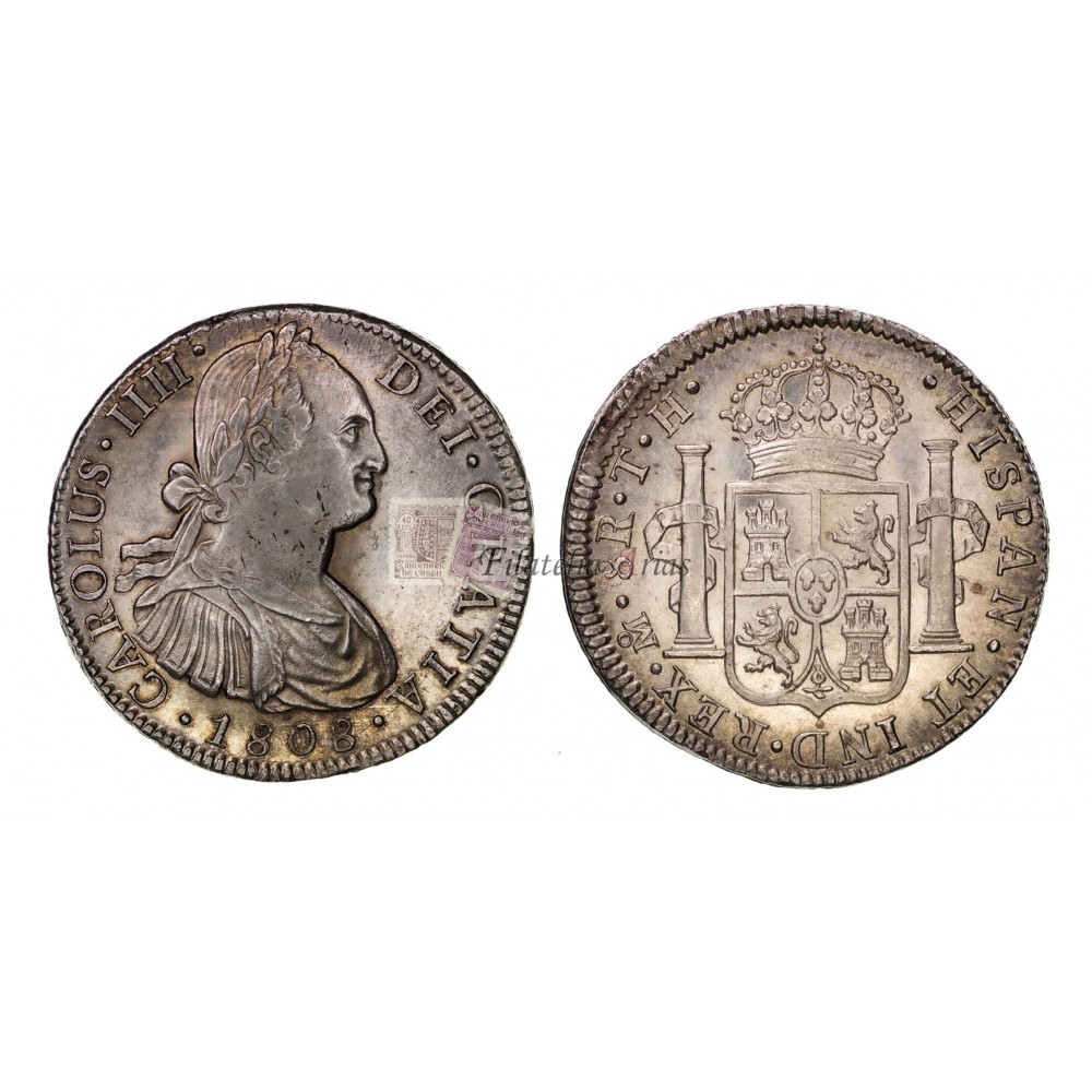 Carlos IV. 8 reales. 1808. México. Ensayador TH. EBC+
