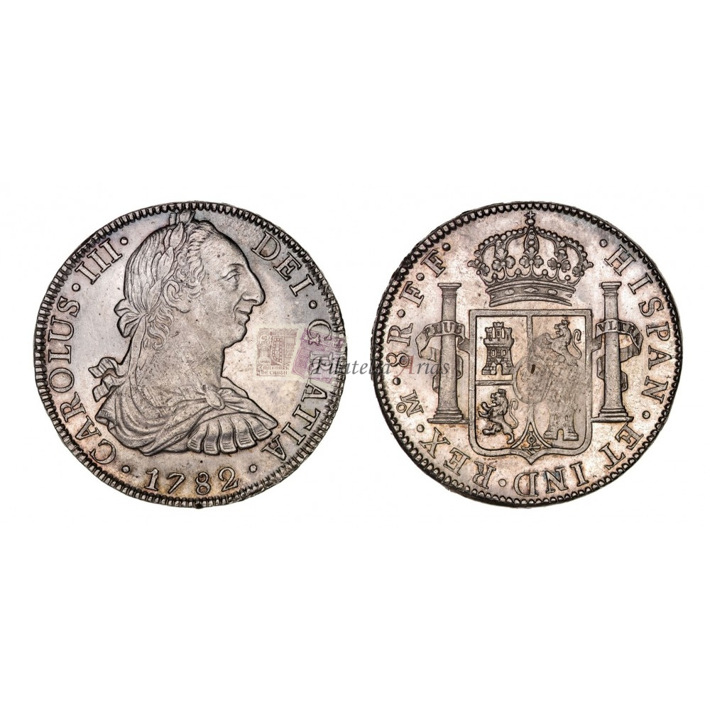 Carlos III. 8 reales. 1782. México. Ensayador: FF. SC-
