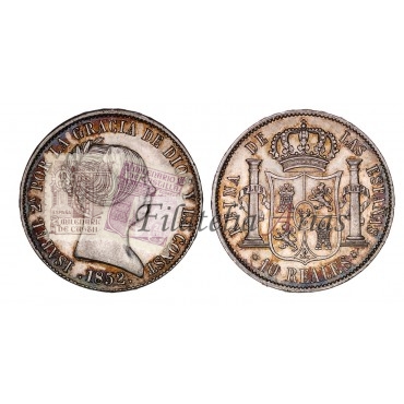 Isabel II. 10 reales. 1852. Madrid. EBC+