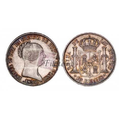 Isabel II. 10 reales. 1852. Madrid. EBC+