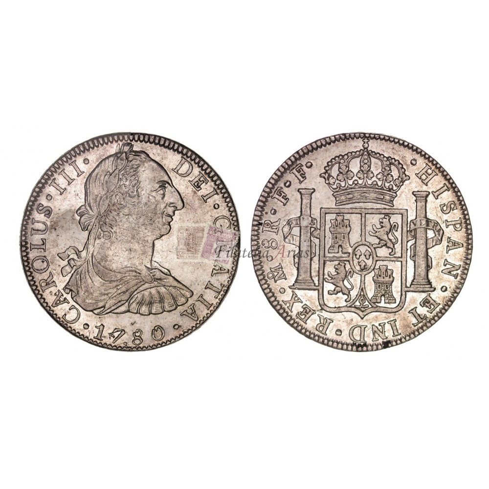Carlos III. 8 reales. 1780. México. Ensayador: FF. EBC