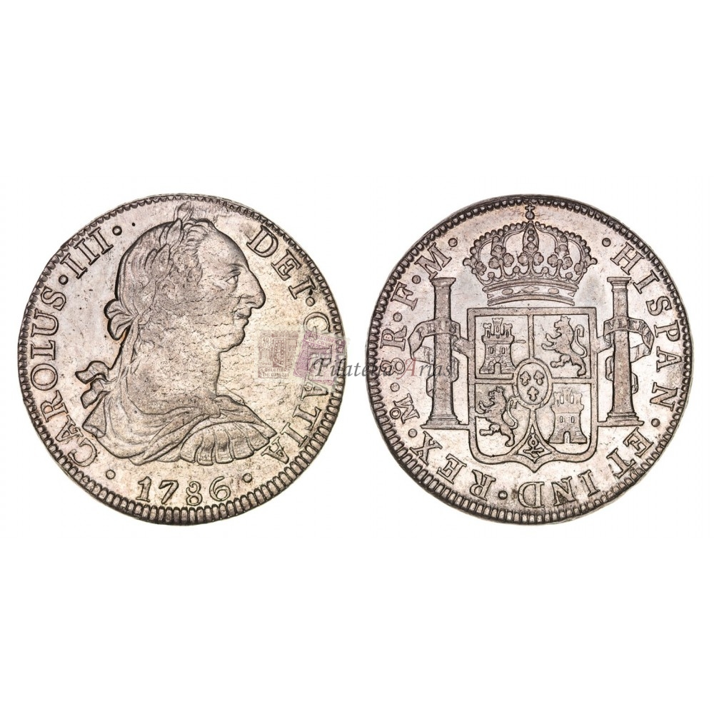 Carlos III. 8 reales. 1786. México. Ensayador: FM. EBC