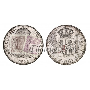 Carlos III. 8 reales. 1786. México. Ensayador: FM. EBC-