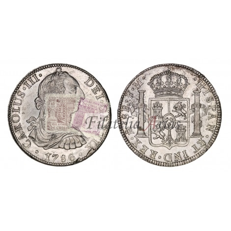 Carlos III. 8 reales. 1786. México. Ensayador: FM. EBC-