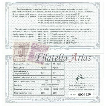 Ucrania EURO2012 - coinset - certificado