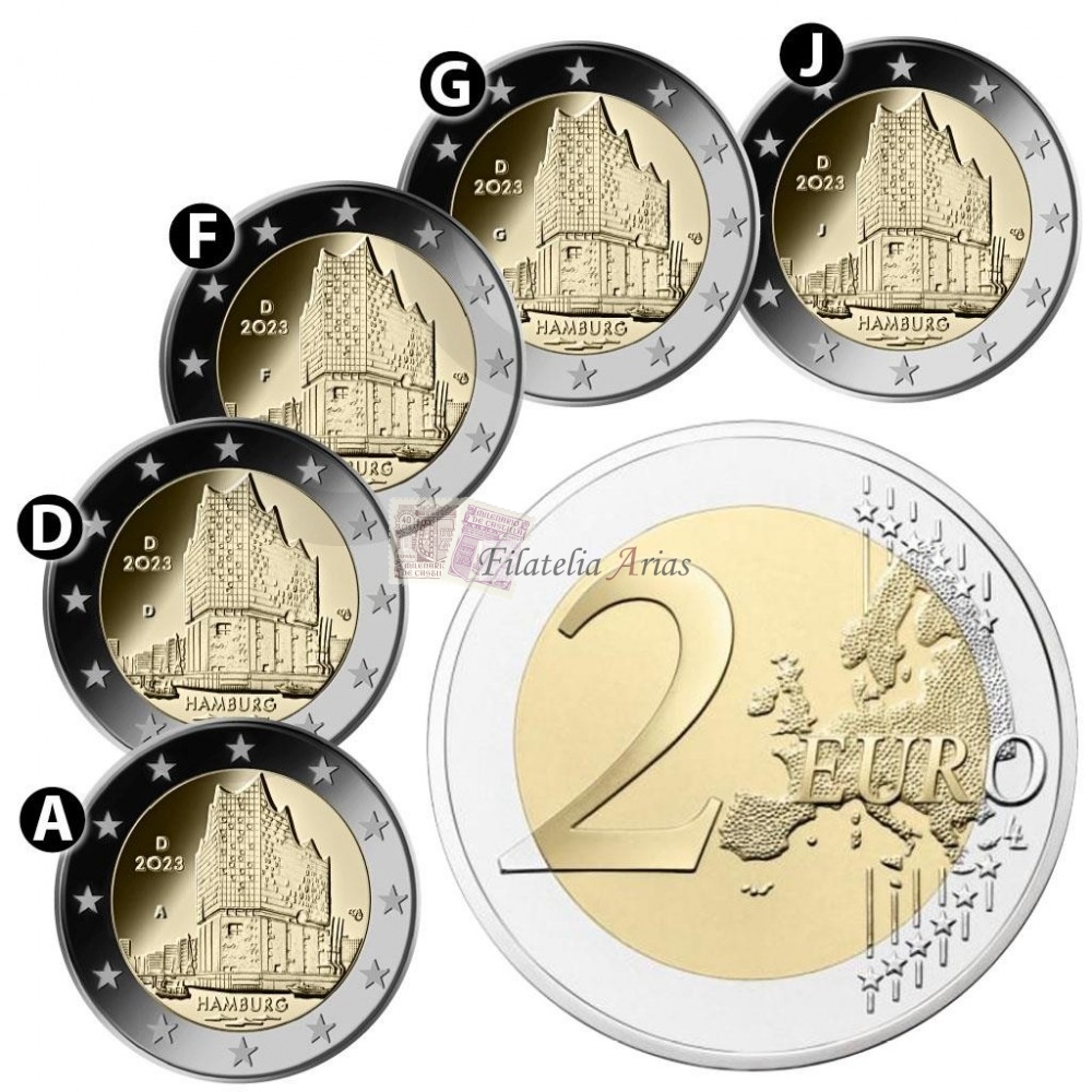 2€ 2023 Alemania - Hamburgo (5 c.)