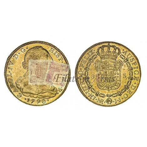 Carlos IV. 8 escudos. 1790. Nuevo Reino. JJ.