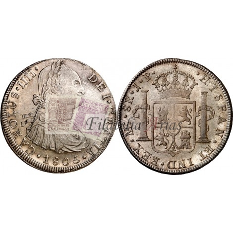 Carlos IV. 8 reales. 1805. Lima. Ensayador: JP. EBC+