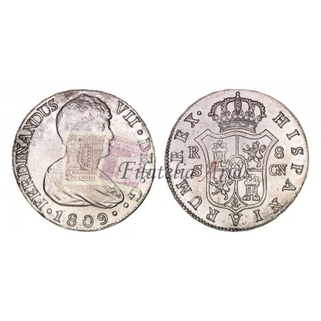 Fernando VII. 8 reales. 1809. Sevilla. Ensayador: CN. EBC+