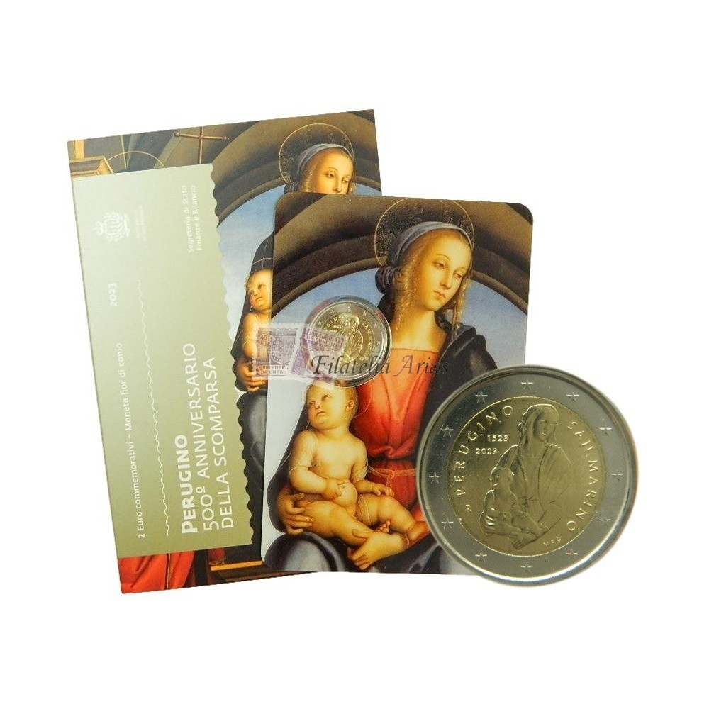 2€ 2023 San Marino - 500º aniversario de la muerte de Perugino