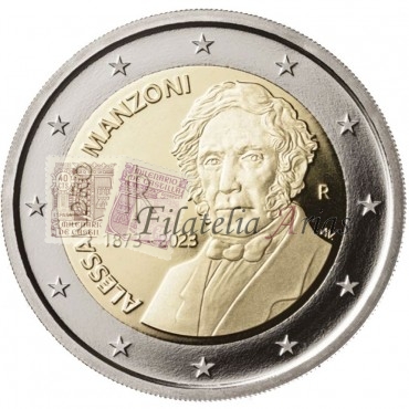 2€ 2023 Italia - 150º aniversario de la muerte de Alessandro Manzoni