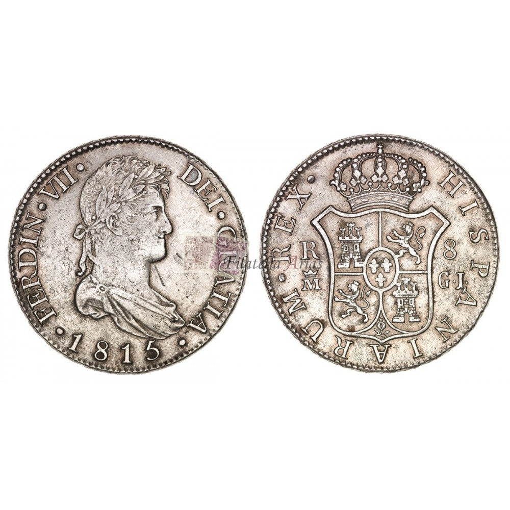 Fernando VII. 8 reales. 1815. Madrid. Ensayador: GJ. EBC