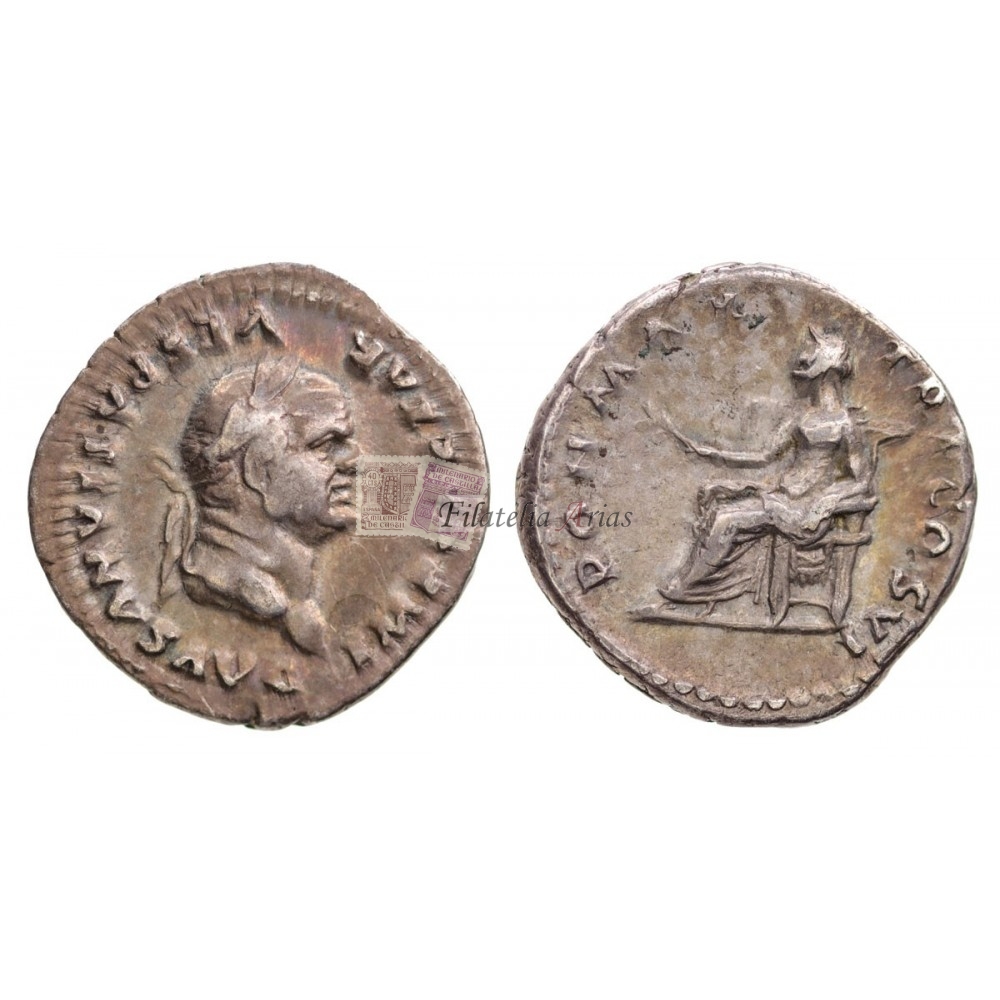 Vespasiano. Denario (75 d.C.). RIC. 90
