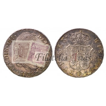 Fernando VII. 4 reales. 1832. Sevilla. Ensayador: JB. EBC+