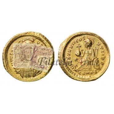 Teodosio II. Sólido. Constantinopla (441-450 d.C.) RIC. 312